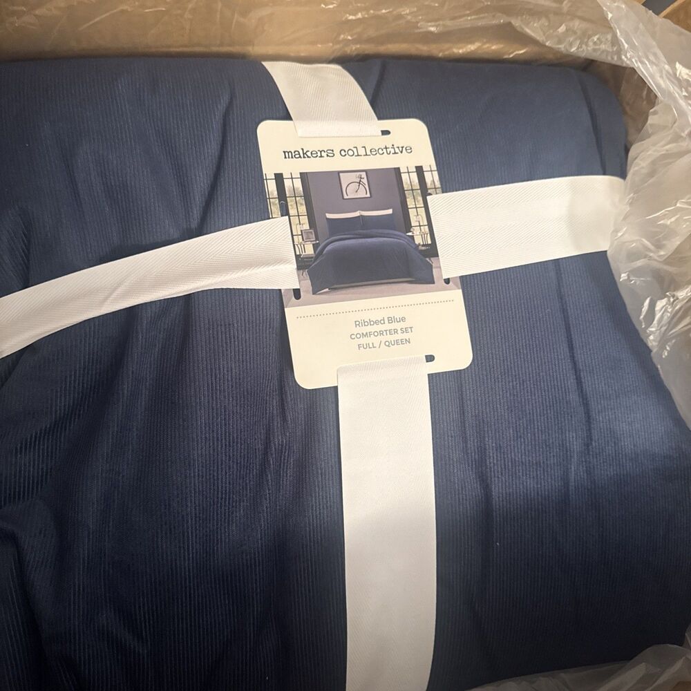 Teen Full/Queen Corduroy Comforter Set Blue - Makers Collective